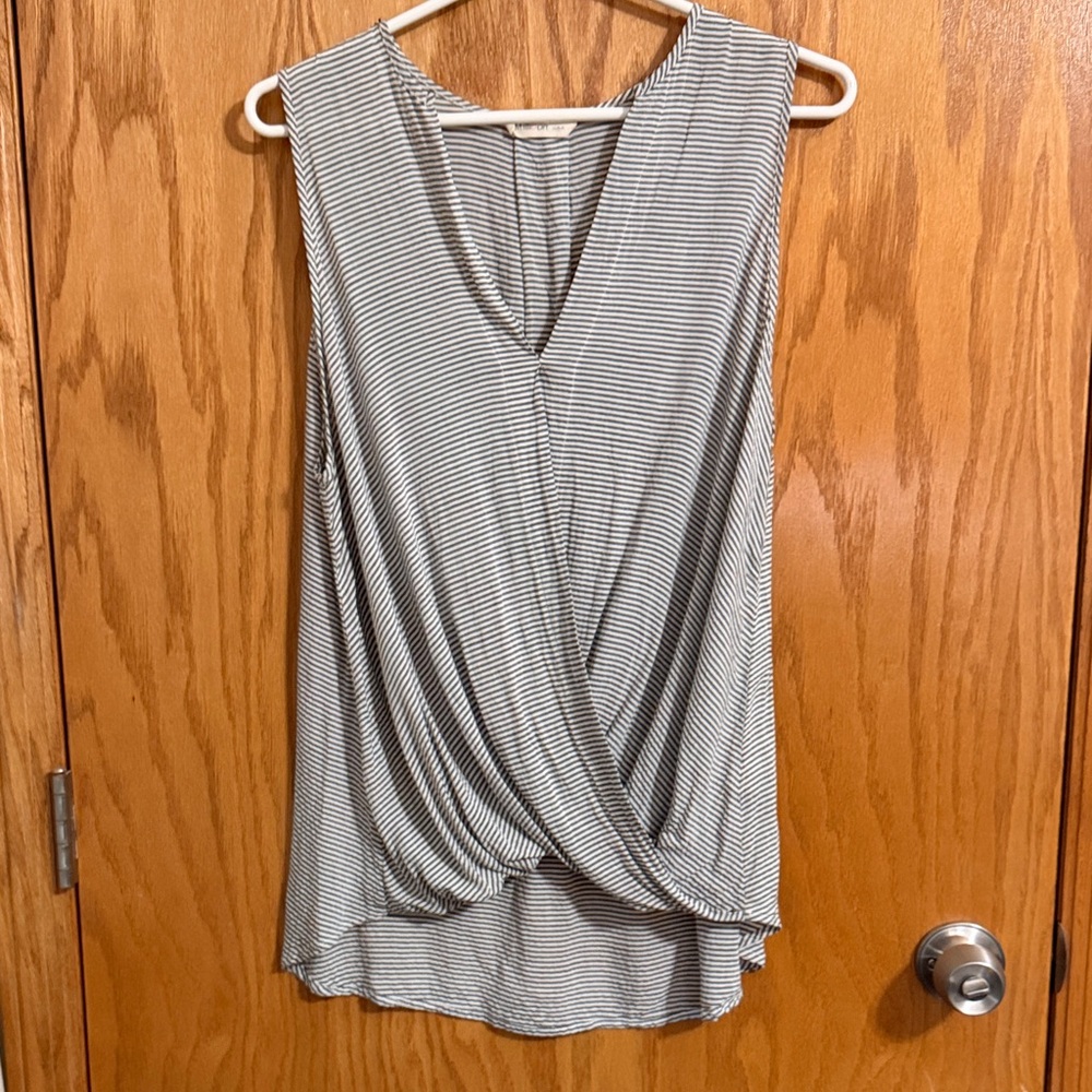 Millibon Black and White Striped Tank Top